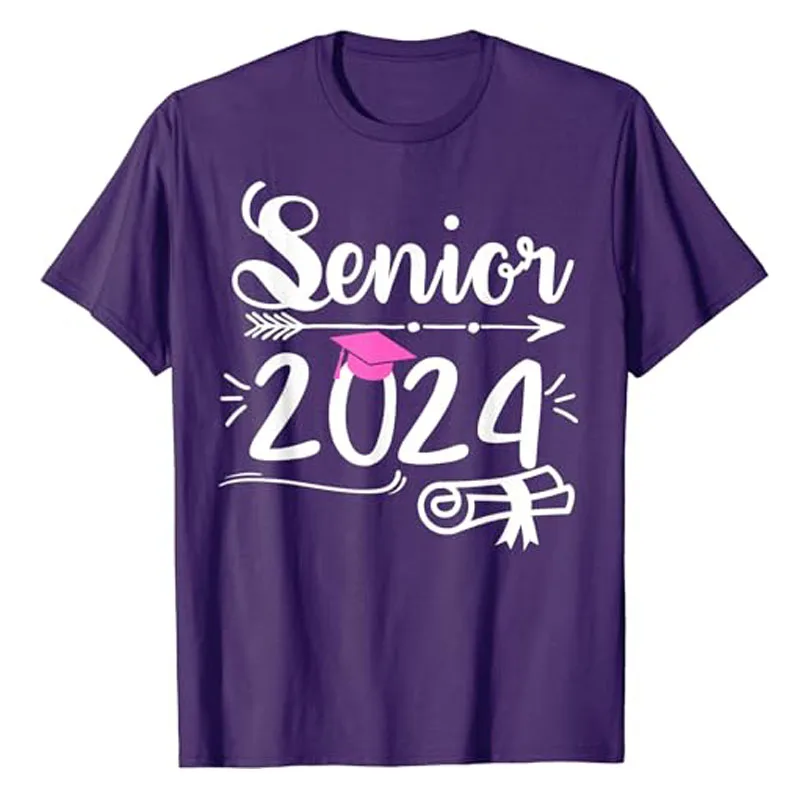 Camiseta de graduación o primer día de la escuela, camisa con letras estampadas, refranes, regalos para graduados, Top de vuelta a la escuela, clase 2024, 2024