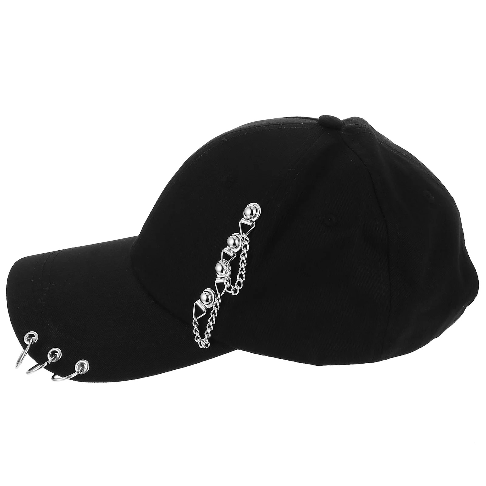

Summer Baseball Chain Design Peaked Adjustable Adults Sun Hat Black 55-59Cm Premium Material Comfortable Breathable