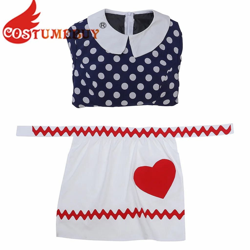 Women's I Love Lucy Cosplay Costume Lucille Ball Halloween Costume Polka Dot Dress with Apron view 5