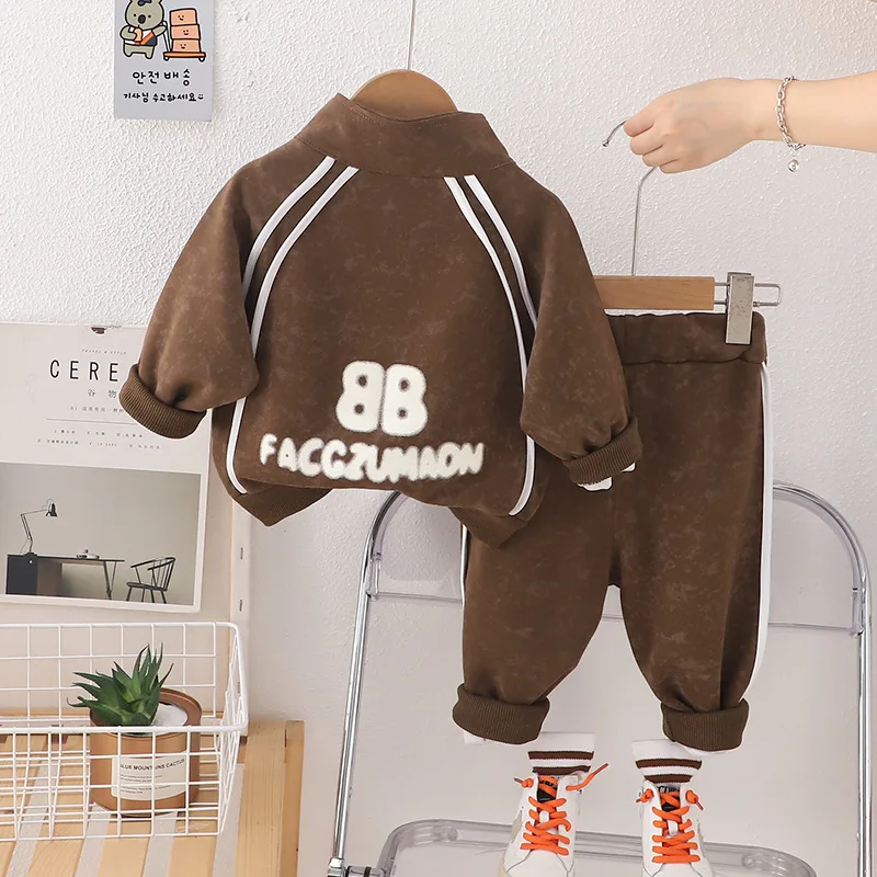 Boys Clothes Sets Spring Autumn 2024 Children Casual Coats Pants 2pcs Jogging Suit For Baby Tracksuits Kids Sports Outfits 4 5Y