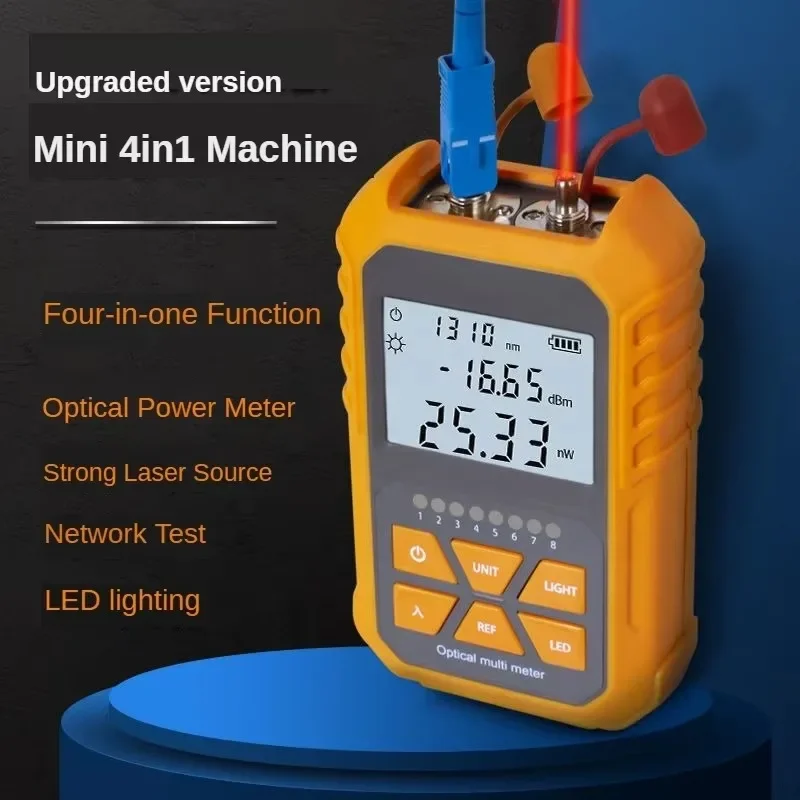 4 In 1 Mini Fiber Optic Multimeter 15km visual fault locator wish Network Cable Tester Multifunction Optical Power Meter