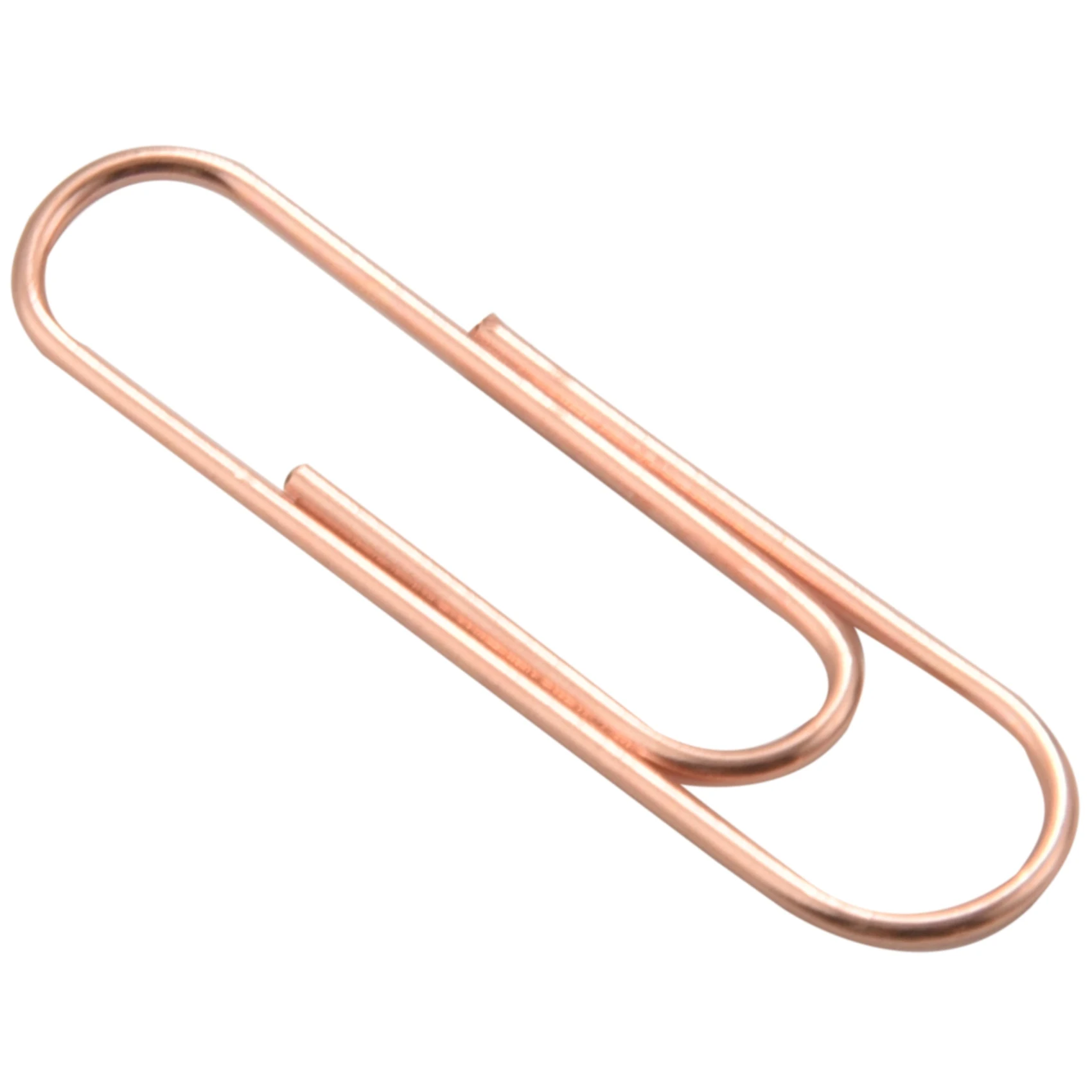A42Z-100 Paper Clips In Rose Gold Magnetic Clip Dispenser, Rose Gold Paper Clips Holder, 28Mm, Rose Gold, 100 Clips Per Box