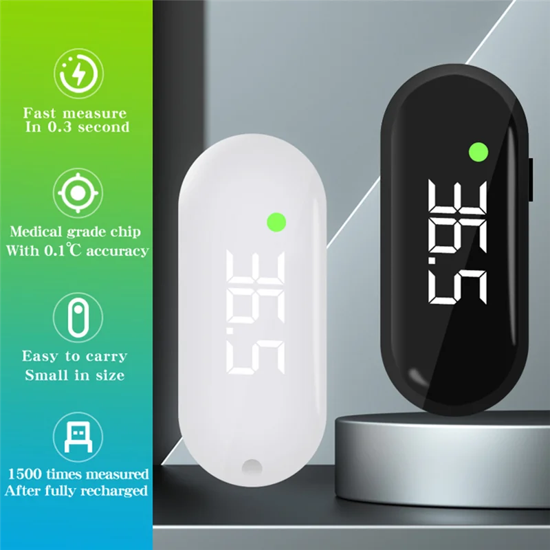 ميزان حرارة الجبين، ميزان حرارة USB صغير، جهاز مراقبة الطفل الرقمي، درجة حرارة الجسم للأطفال، جهاز قياس الحمى بالأشعة تحت الحمراء - أبيض