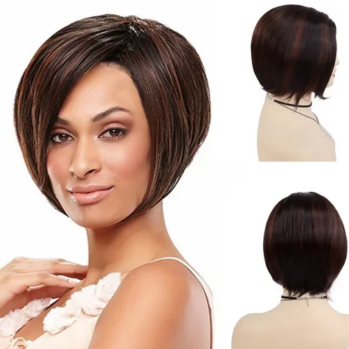 Perruque de Cheveux Synthétiques Courts pour Femme, Style Bob, Rouge, Droite, Degré de Chaleur, Aspect Naturel, ix, Cosplay, Costume, Offre Spéciale