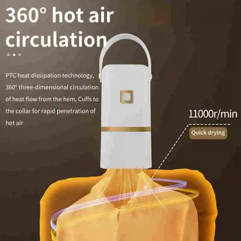 حل تجفيف مريح، مجفف ملابس محمول بسعة كبيرة، مجفف هواء ملابس لاسلكي، مجفف ملابس صغير