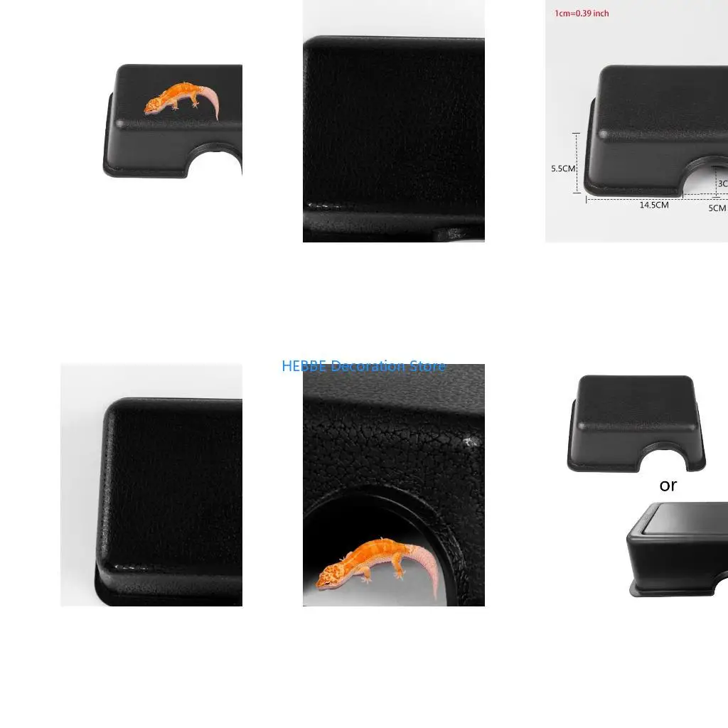 B0KC Hide Box Hideout Caves Small Critter Cavern Safe Secure Small Animal Hide Plastic Easy to Clean Snake Hide Box