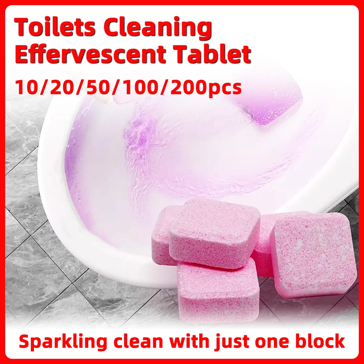 Toilet Effervescent Tablets Toilet Cleaning Tablets Independent Packaging Strong Cleaning Fast Dissolution Essential For Familie