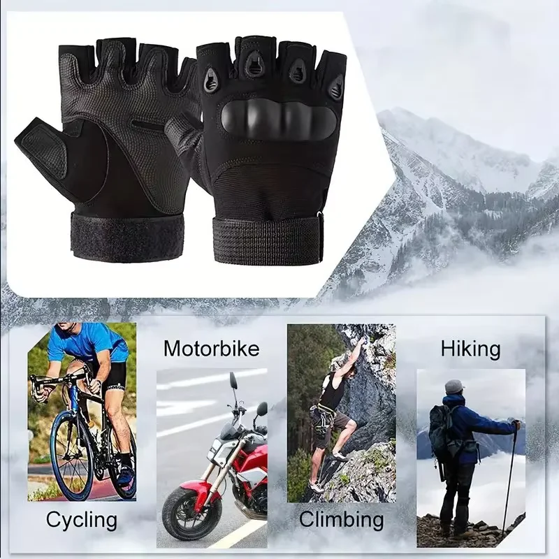 1 Pair Tactical Fingerless Anti-slip Glove for Men and Women - Ideal for Outdoor Sports, Shooting, Hunting, Airsoft, and Cycling
