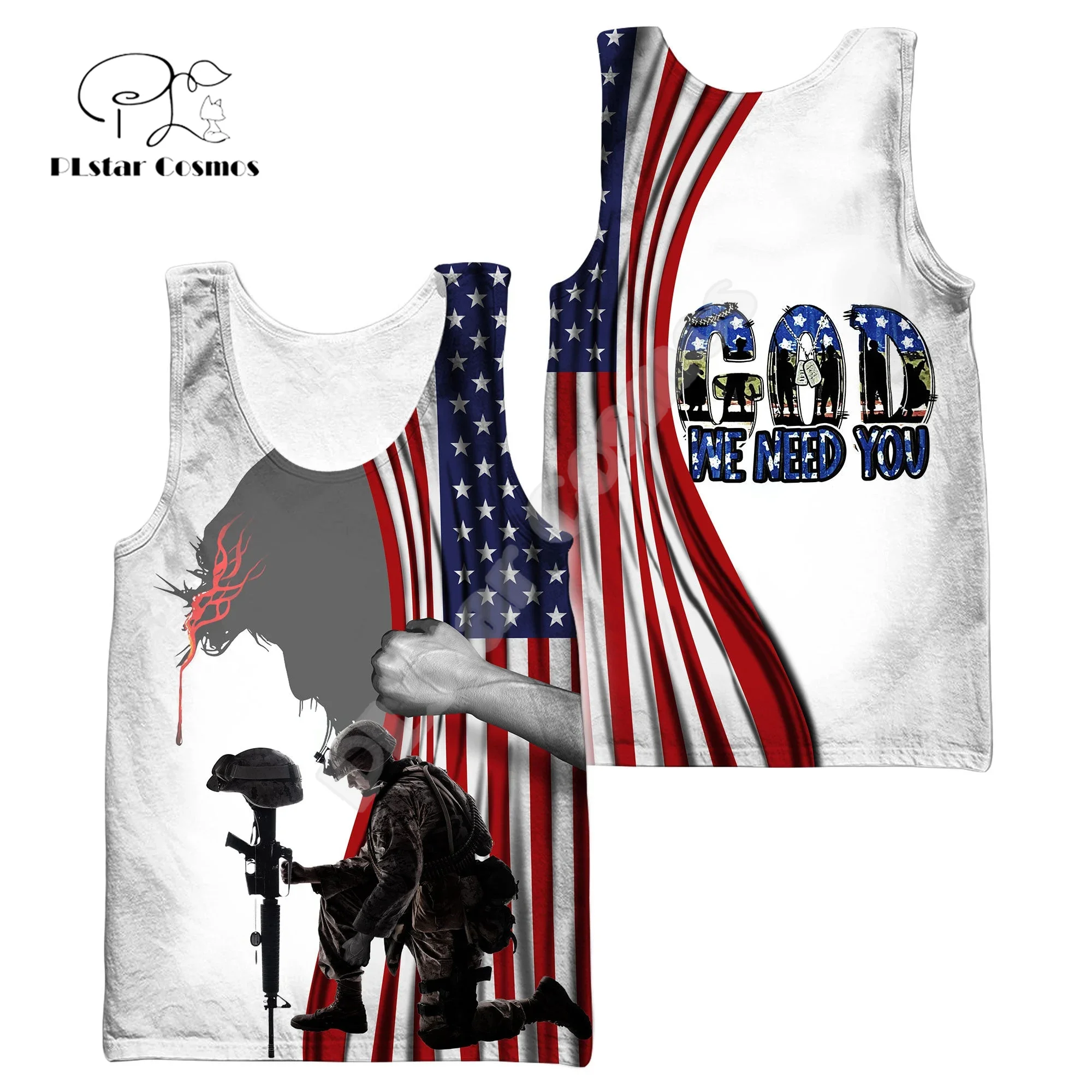 Custom Name Army Military Veteran Soldier Camo Eagle 3DPrint Summer Streetwear Harajuku Casual Funny Vest Sleeveless TankTop X1