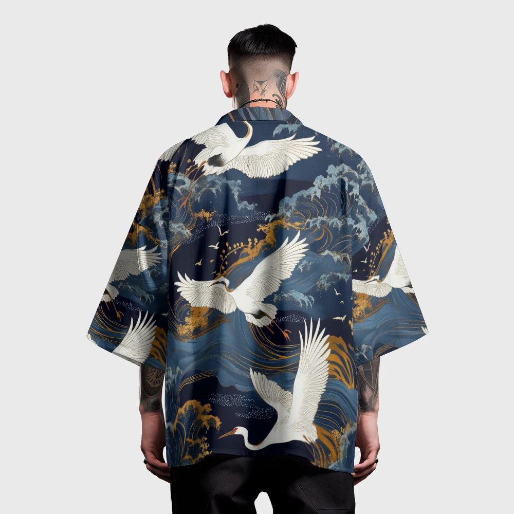 

Summer Samurai Kimono Men Cosplay Vintage Haori Streetwear Kimono Japanese Fashion Popular Cardigan Holiday Yukata Robe