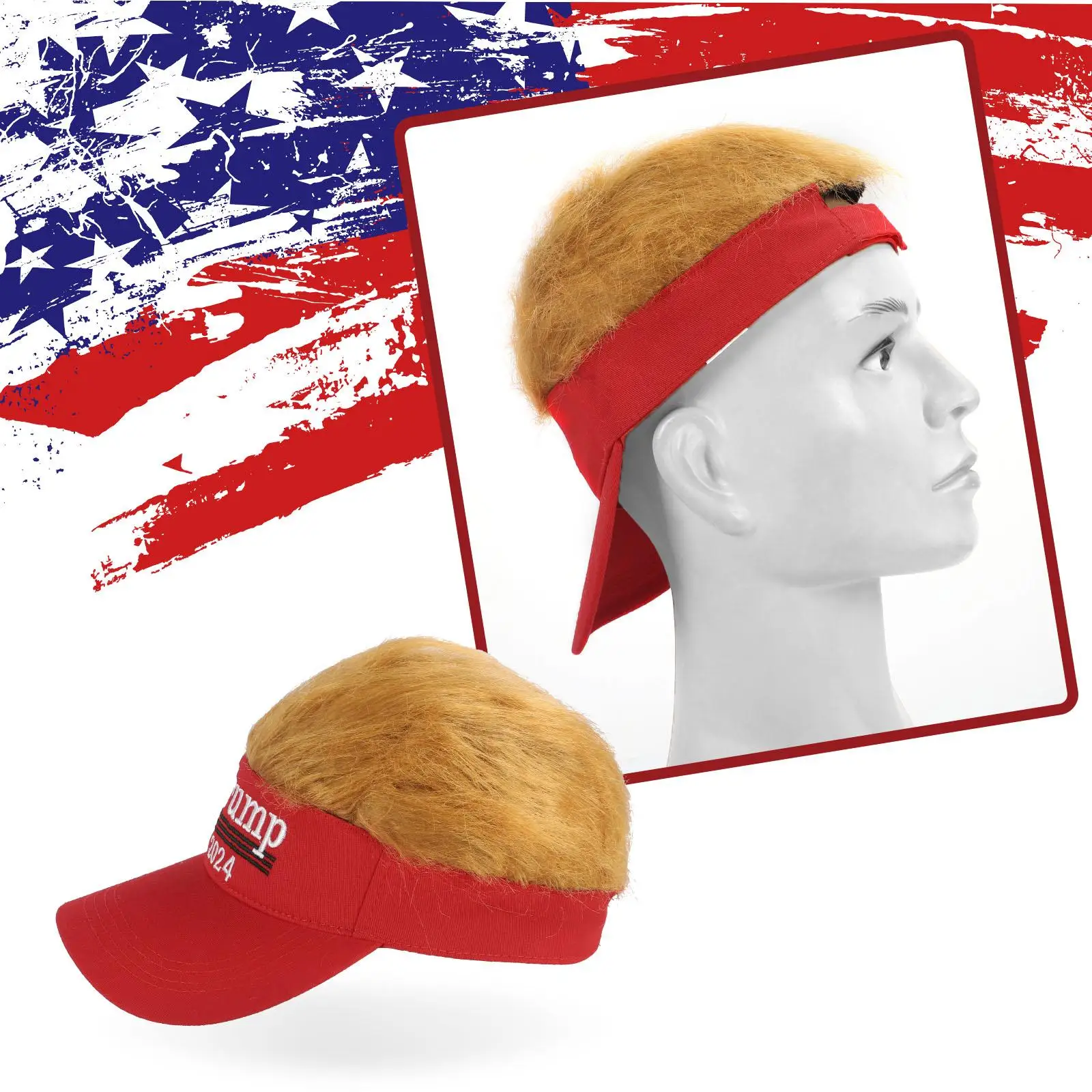 Presidente Baseball 2024 Presidente Parrucca Cappello Cotone Ricamato Basso Non Costruito Baseball Regolabile per Uomo Donna