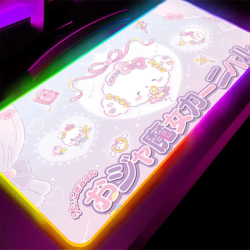 Grande mouse pad rgb cogimyun computador portátil gamer teclado tapete xxl projetado especificamente mousepad led borda branco backlight tapete de mesa