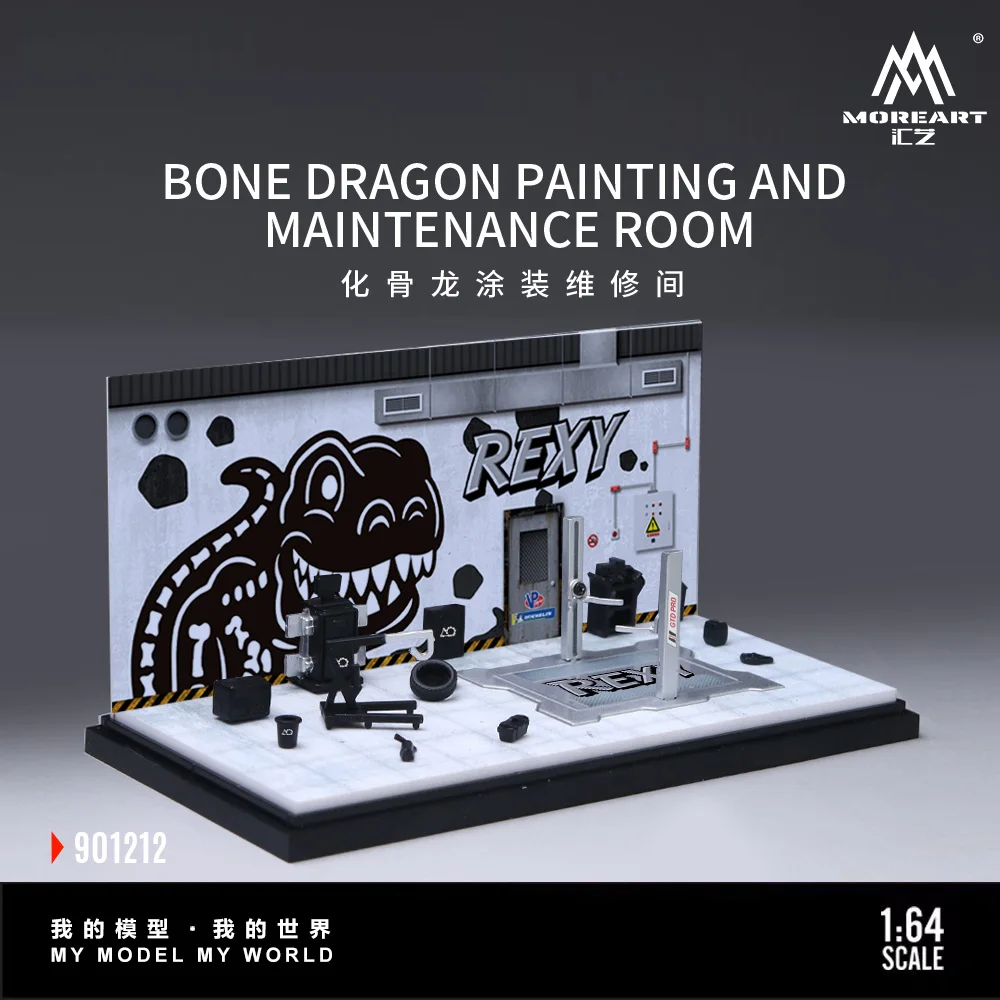 MoreArt 1:64 Garage Repair Workshop Diorama Special Custom Coating Scene Model Hobby Accessory for Car Model Collectors