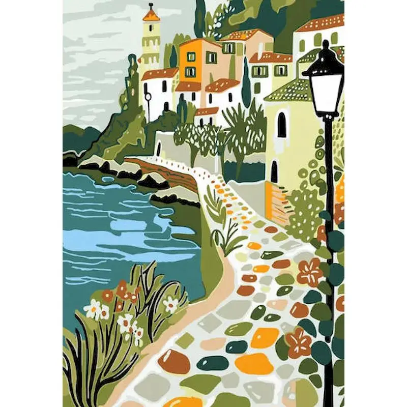 

GATYZTORY Abstract Painting By Numbers Handpainted Acrylic on Canvas Paints Landscape Interior Gift Drawing Kit