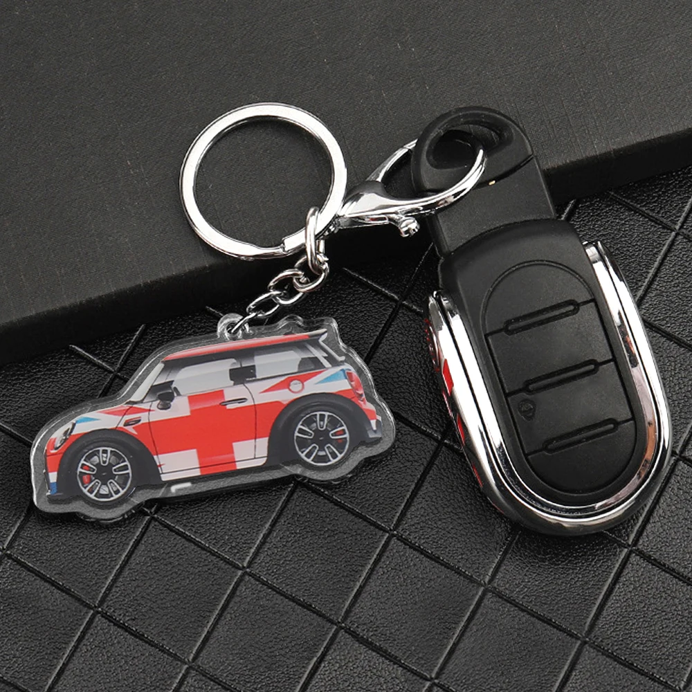 For Mini Cooper F55 F56 R55 R56 R60 Car Styling Keychain Creative Key Ring Cute Car Decoration Accessories Trinket Gift Keyrings