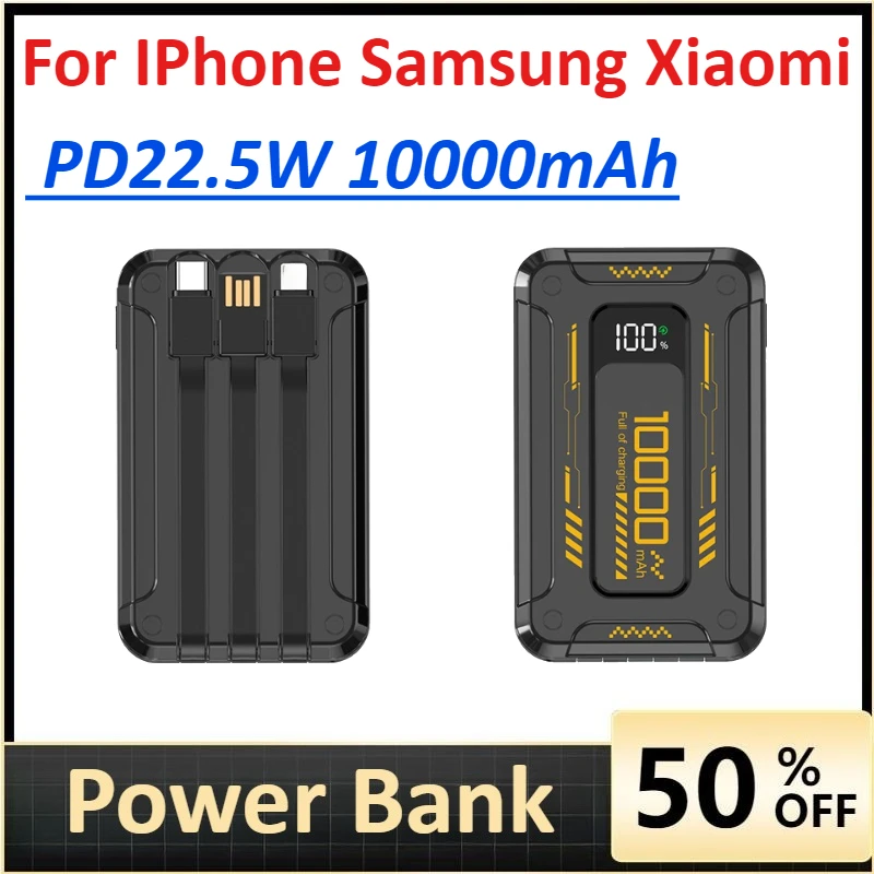 

China CCC Certification with Cable Super Fast Charging Power Bank for IPhone Samsung Xiaomi Digital Display Phone Accessories