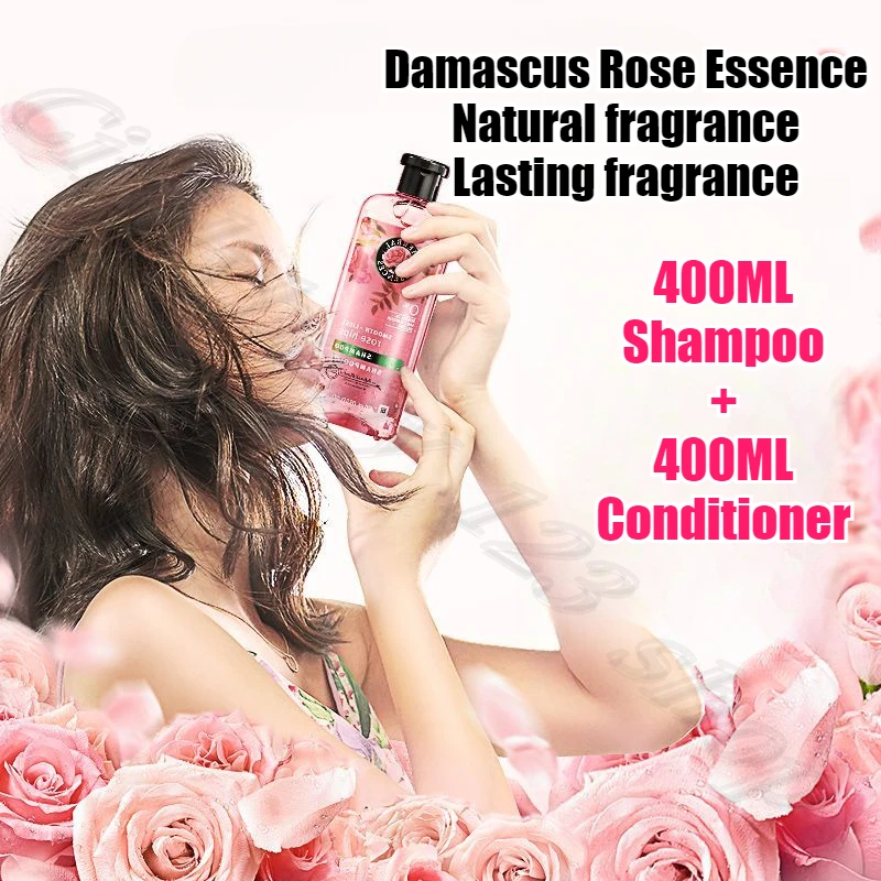 Herbal essences Silicone Free Shampoo Rose/Lavender Essential Oil Formula Refreshing Fluffy Lasting Fragrance 400ml+400ml