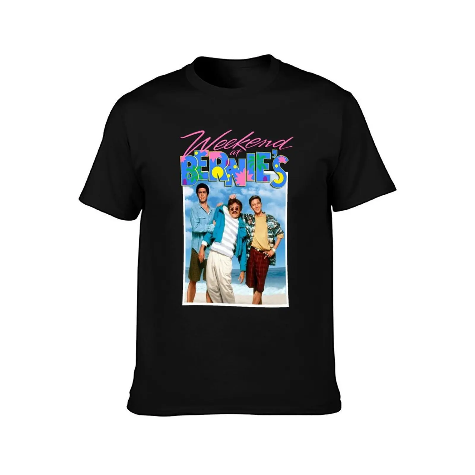 Weekend At Bernies Film Main Characters Art T-Shirt, Summer Casual Cotton Tee, Oversized Streetwear Tops, Vintage Graphic Print