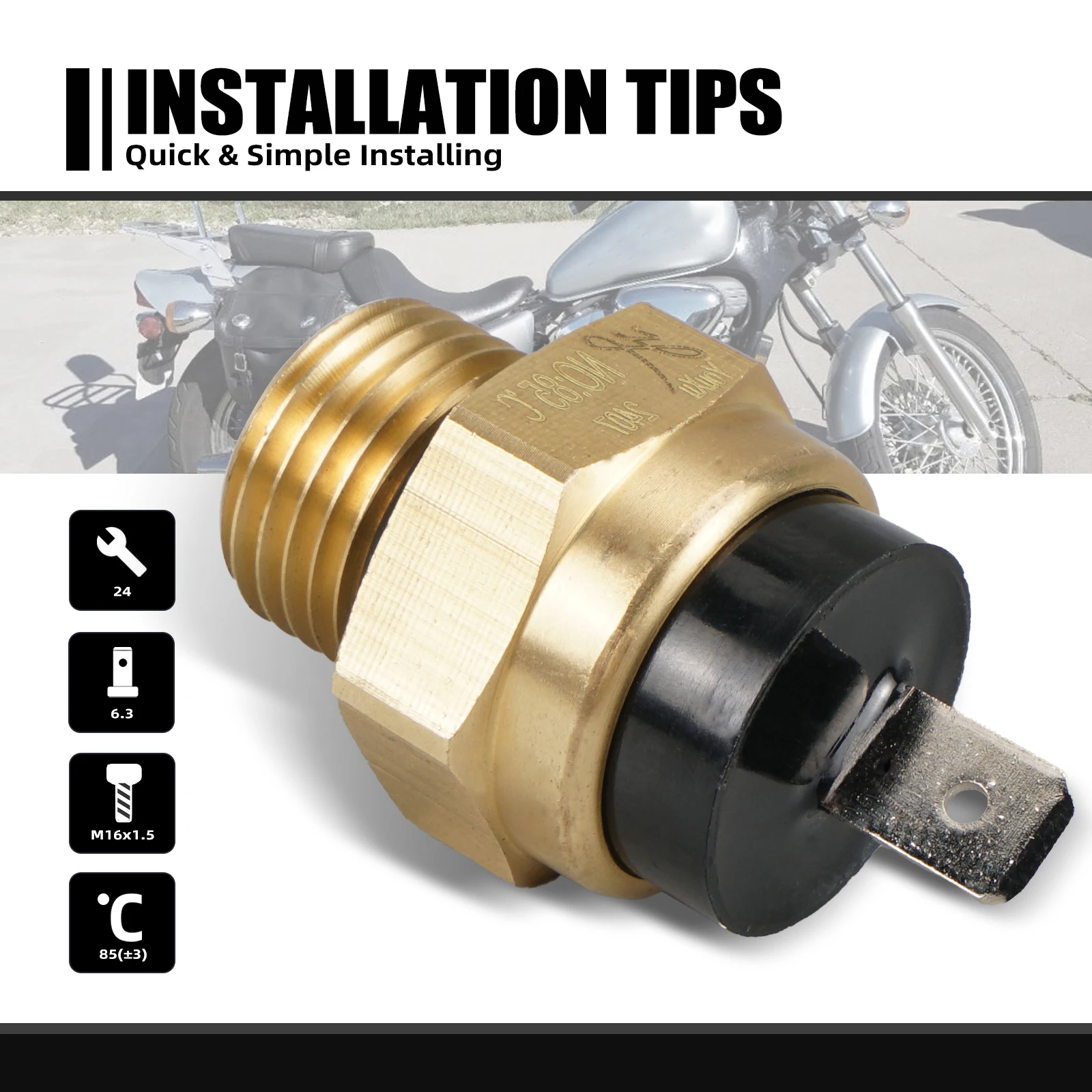 Radiator Fan Switch For Honda CBR900RR Interceptor 750 Shadow Spirit 750 ACE 1100 Magna 750 VTX1300C VTX1800S Goldwing1500 PC800 - Image 5