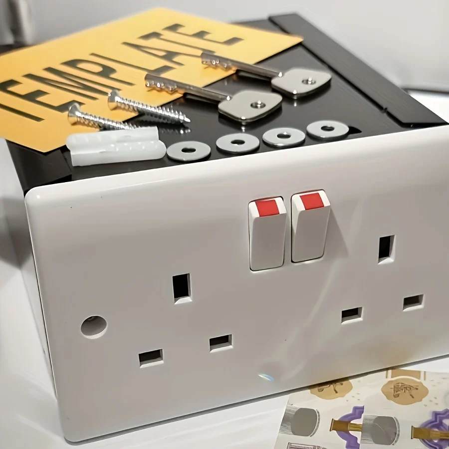1PC UK Socket Outlets Diversion Safes with Vintage Key, Steel Safety Shell and Huge Hidden Drawer