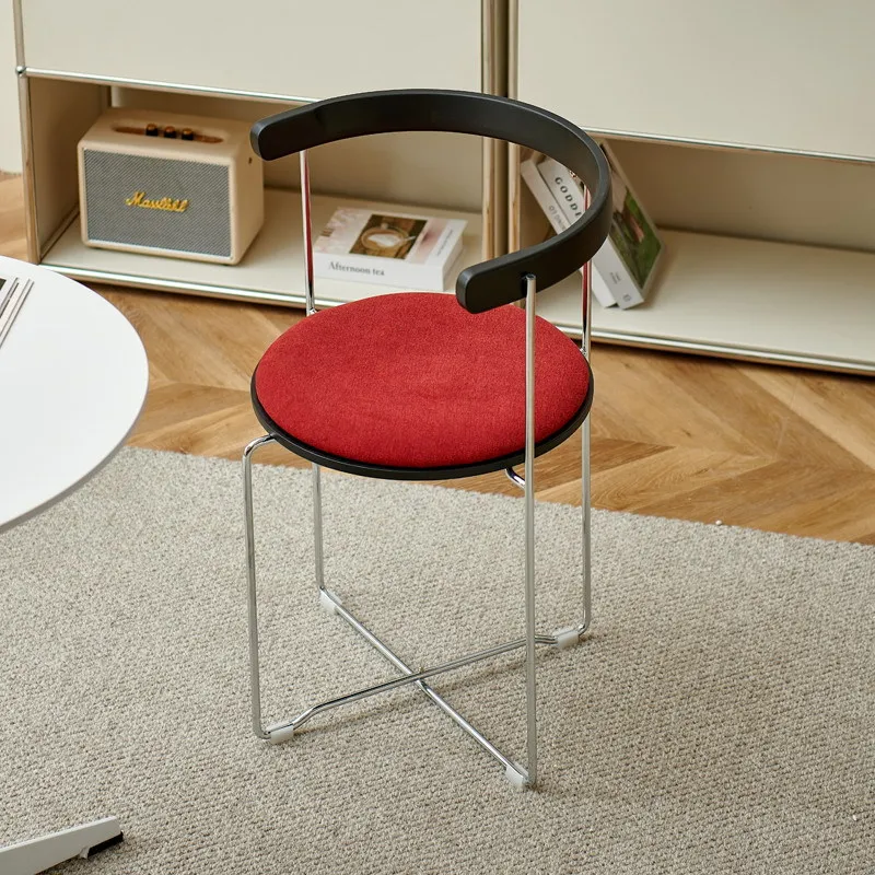 Scandinavian Folding Chair Solid Wood Dining Chair for Small Space Modern Backrest Vanity Seat Minimalist Portable Kitchen Stool view 5