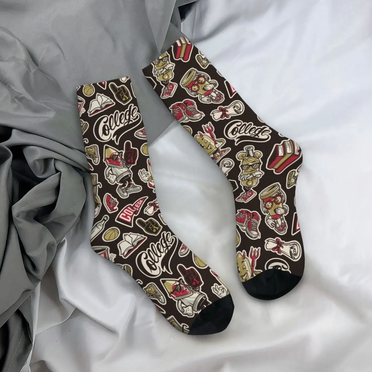 Comic College Socken Socken Männer Frauen Polyester Strümpfe anpassbare Sweatshirt
