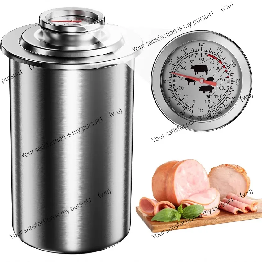 Ham machine 304 stainless steel steaming bucket with large thermometer, meat cooker, ham maker