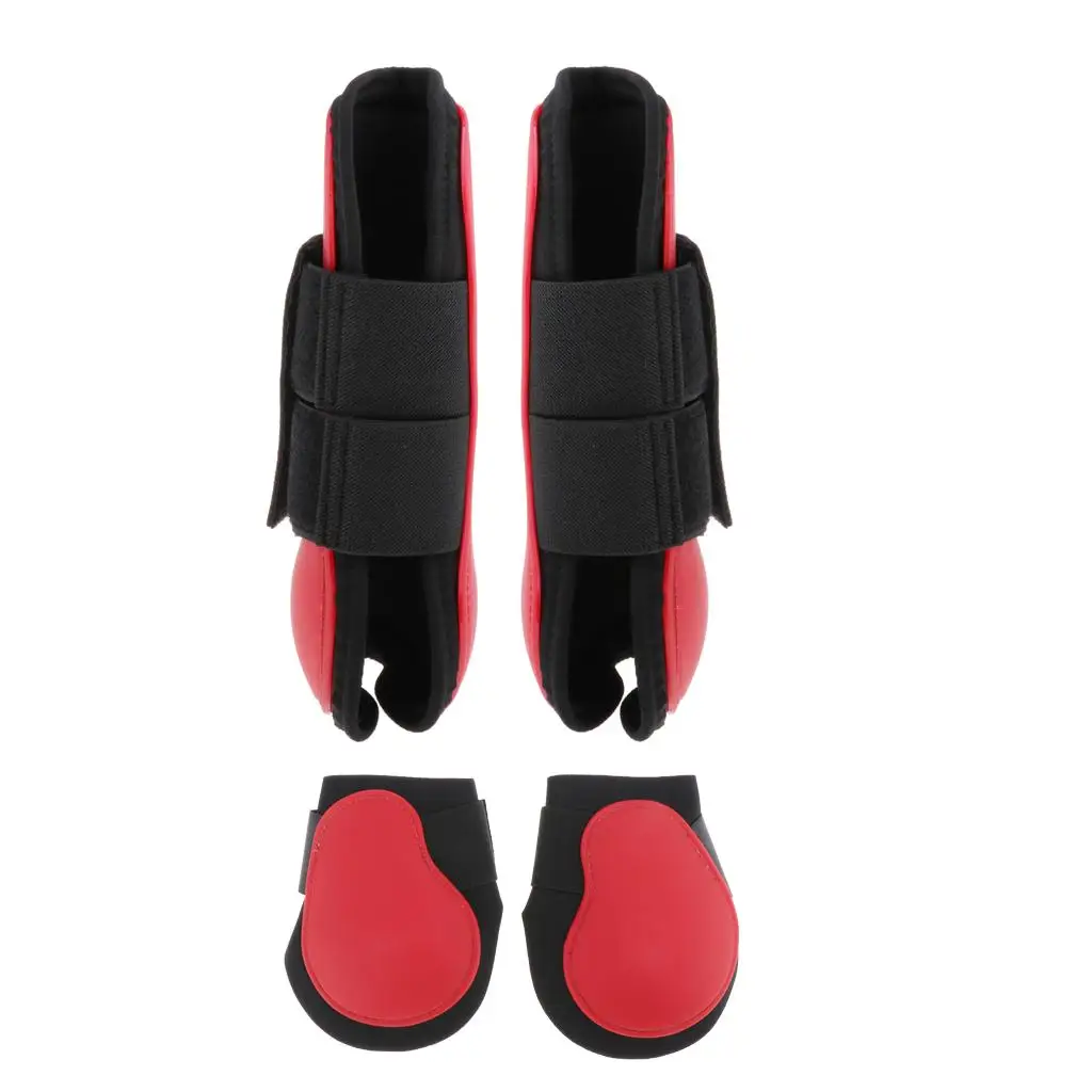 2 Pairs Horse Leg  Equine Horse Front & Hind Leg Guard Equestrian Tendon  Neoprene Horse Hock Brace