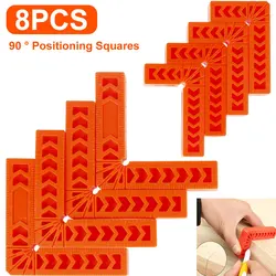 8Pcs 90 Degree Positioning Squares 4/3 Inch Right Angle Clamps Reusable Plastic L Fixing Clamp Corner Clamping Woodworking Tools