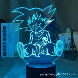 Dragon Ball Table Lamp Monkey King Goku Figure 3d LED Night Light Super Saiyan Ornament Light Manga Birthday Gifts For Kids