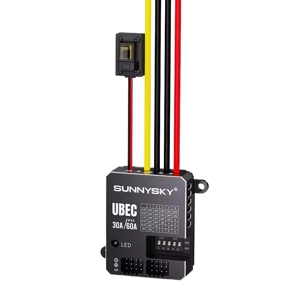 Ultra-Flexible 30A UBEC: 9-80V Wide Input Range, 5.2V-12V Adjustable Output with 8-Channel Parallel Support – RC/Drone Optimized