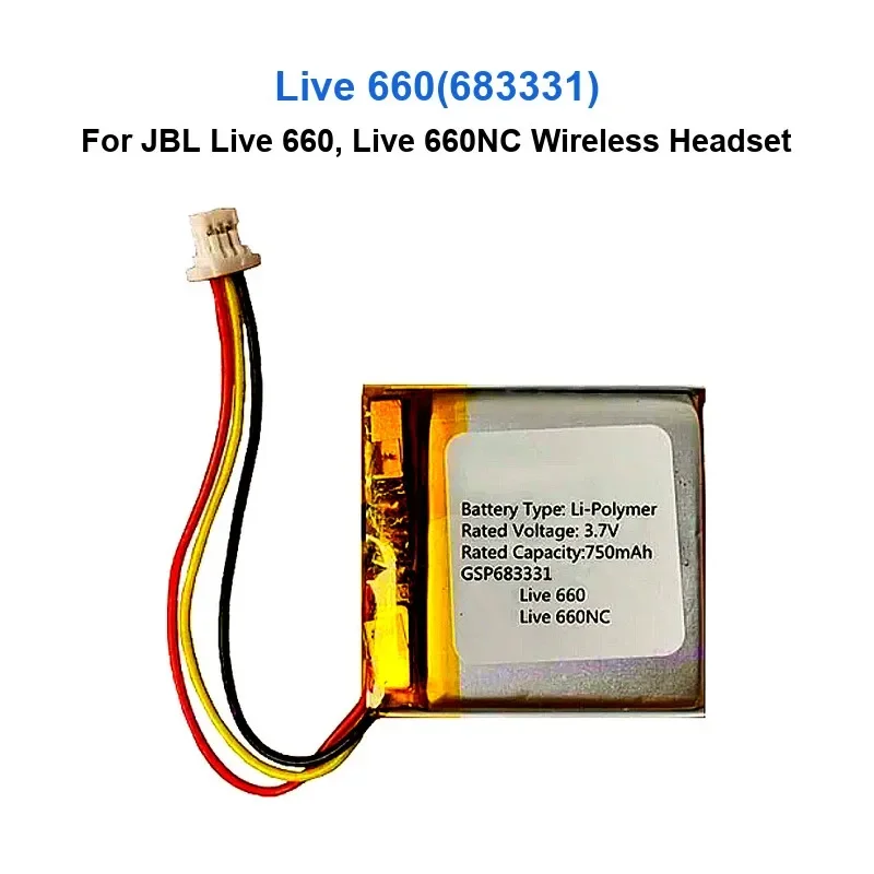 Batterie pour JBL 500 510 BT TUNE 510BT 500BT 750BTNC T600 600BTNC 600BTNC LIVE 500BT E55BT E45 MP3 MP4 660NC 660 GSP753030 633331