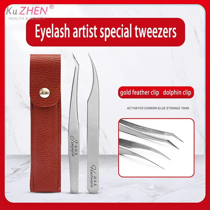 1PCS  Craft Tweezer Crossing Lock Stainless Steel Soft-grip Tweezers Reverse Grip Precision Tweezer For Eyelash Nail Decoration