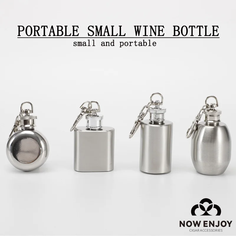 NOW ENJOY High-Q Mini Hip Flask Keychain Whiskey Wine Pot Small 1 Oz Stainless Steel Liquor Alcohol Hip Flask  Gift for Men