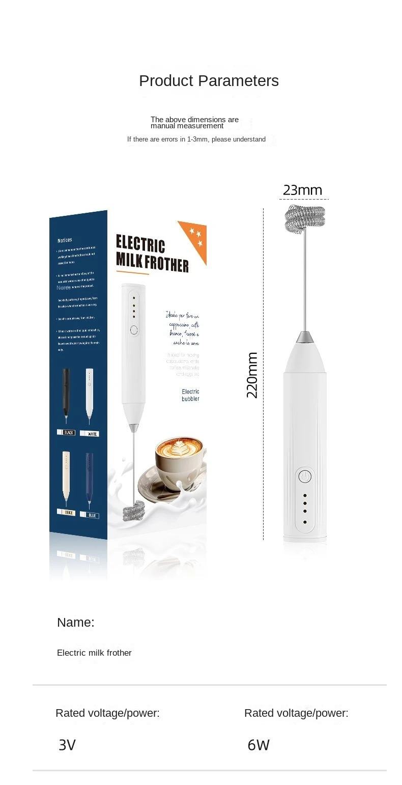 يده خفقت التلقائي الفولاذ المقاوم للصدأ خلاط صغير محمول 3 سرعات قابل للتعديل USB قابلة للشحن خلاط الحليب Frother