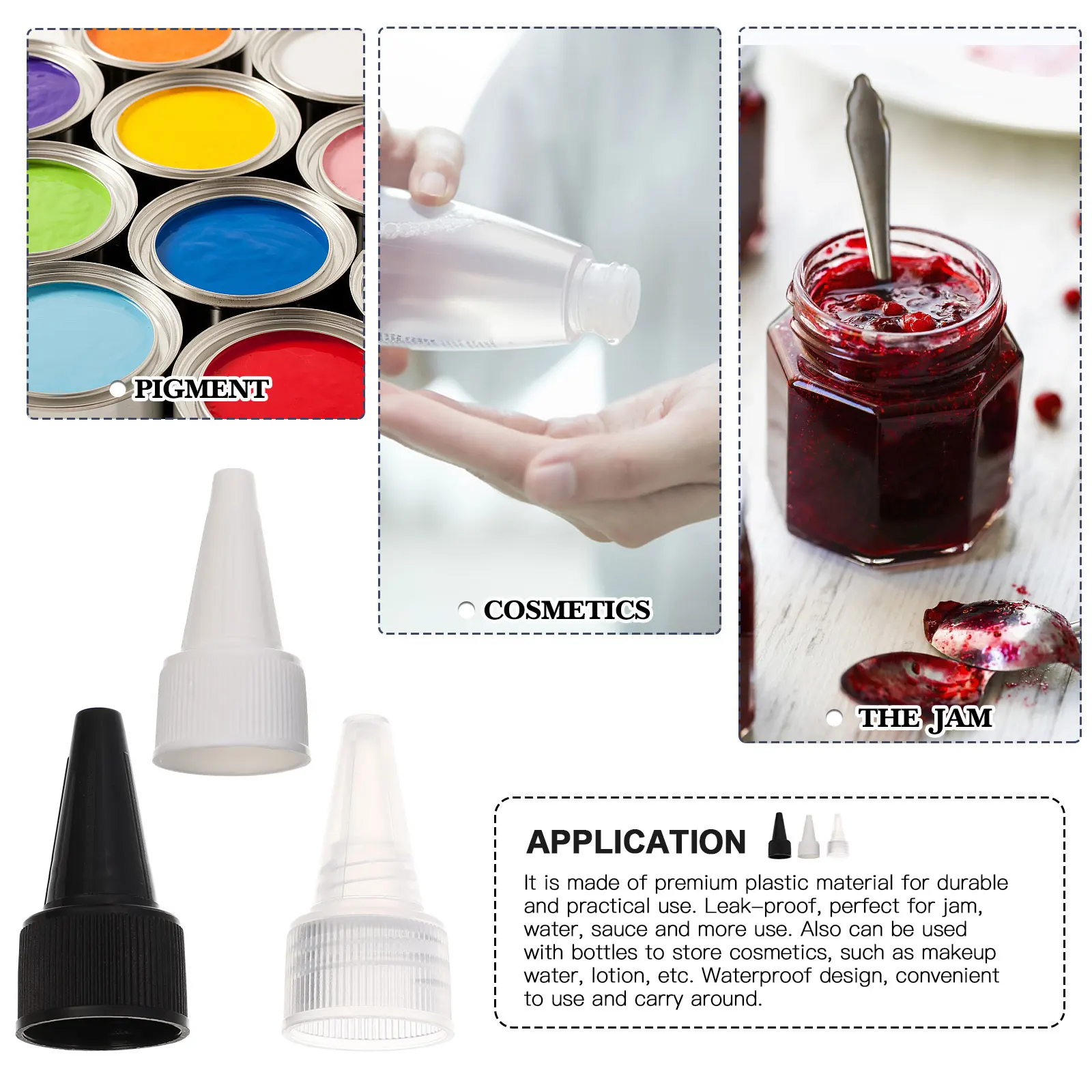 

36pcs Plastic Bottle Leakproof Dispensing Caps Replacement For Glue Squeeze Bottles Waterproof Storage Lids For Home