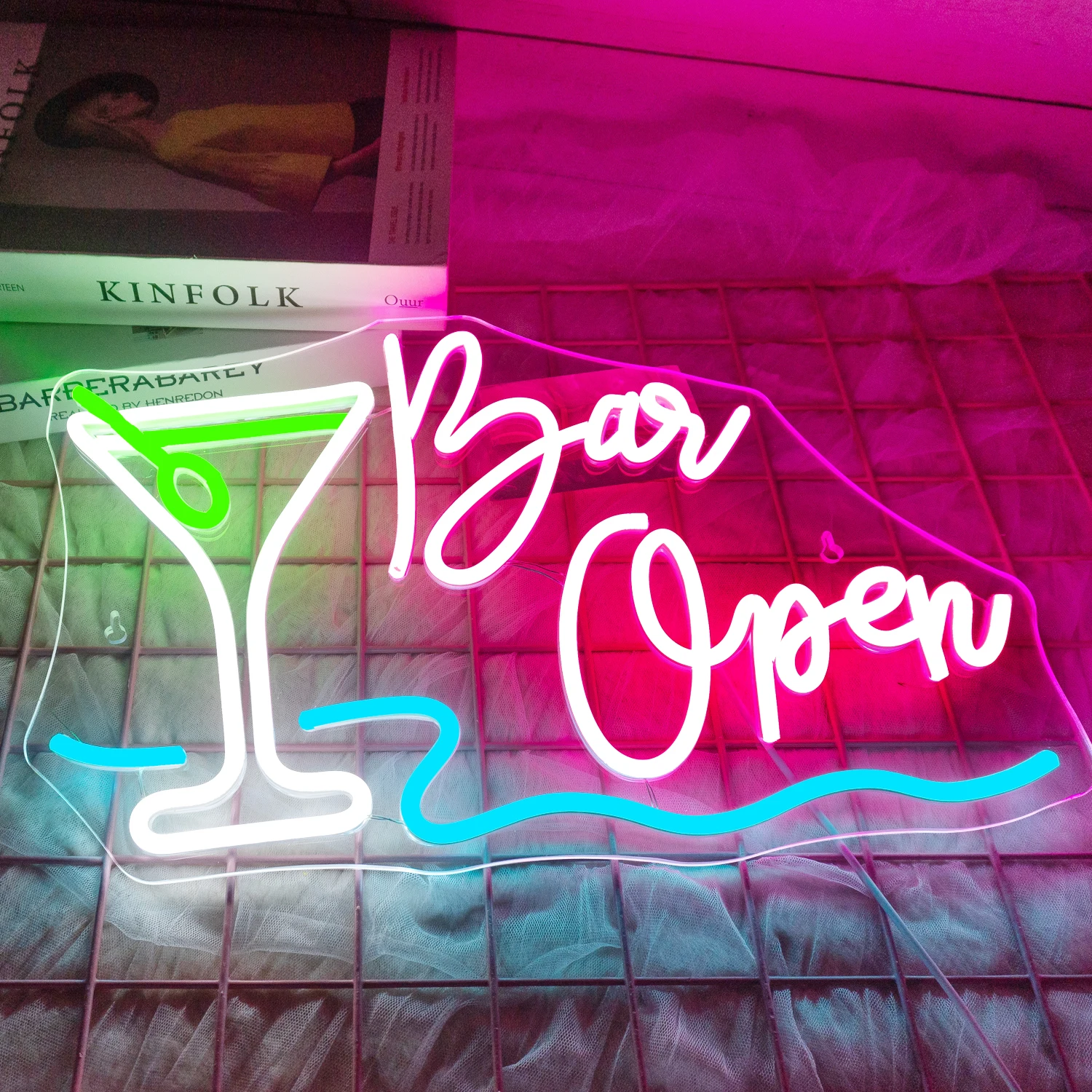 Bar Open Neon Led Sign Art Wall Lights Decor Welcome Signs Room Decoration For Home Bars Party Business Pub Night Club USB Lamp