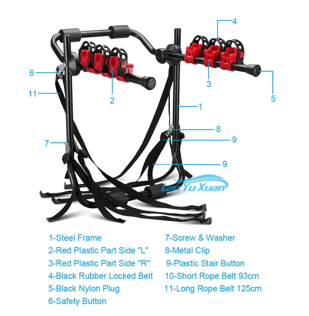 Trunk Mounted Bike Rack Car 3  Rear  Bicycle   for  rier