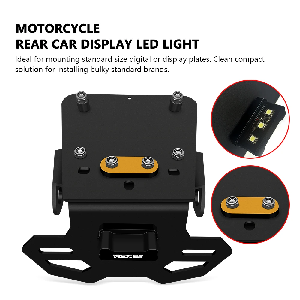 Motorfiets Staart Netjes Spatbord Eliminator Kentekenplaat Houder Led Licht Msx125 Accessoires Voor Msx 125 Grom 2021 2022