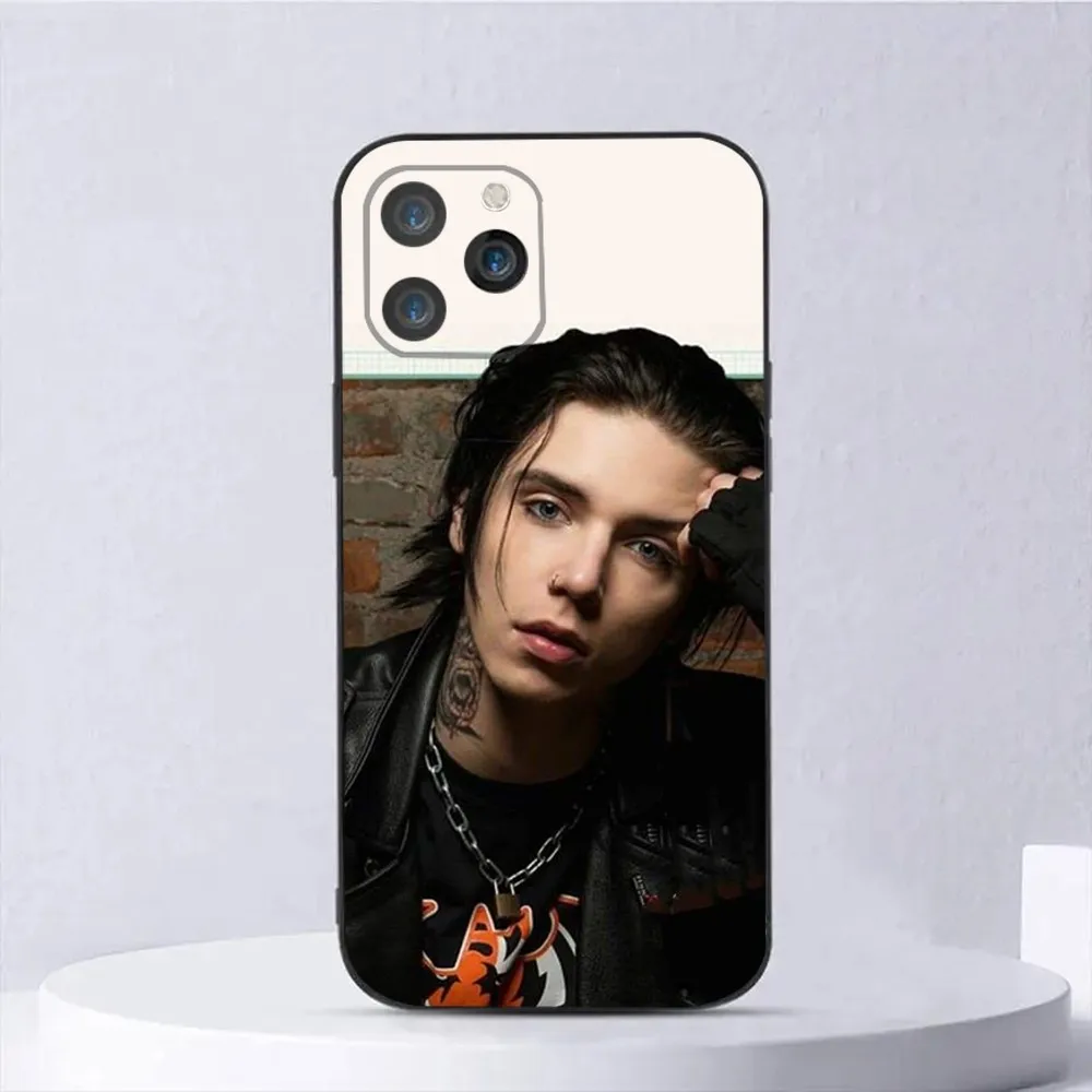 Singer Andy Biersack Phone Case For iPhone15,14,13,12,11,Pro,Max,Plus,Mini,X,XS,XR,8,7,6,S,Plus,SE Soft Black Case