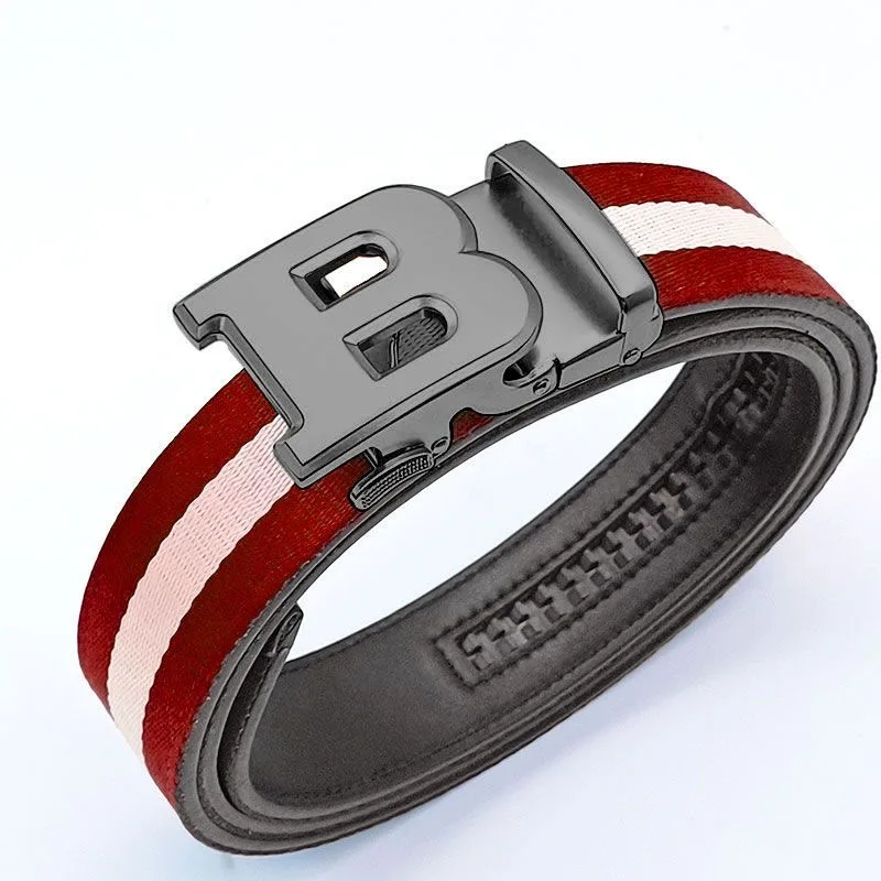 New Business Men Belts Casual Fashion Luxury Designer Famous Brand Male belt Buckle Canvas Leather Belt for men jeans