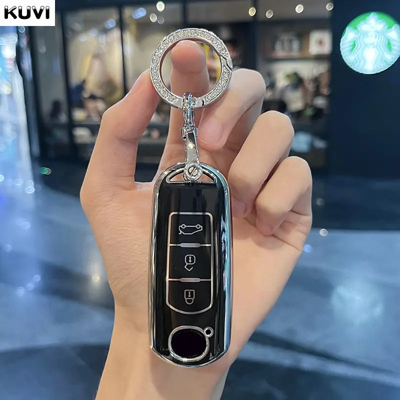2 3 Buttons TPU Car Key Case Cover For Mazda 2 3 6 Atenza Axela Demio CX-5 CX5 CX-3 CX7 CX-9 2015 2016 2017 2018 2019 Keychain
