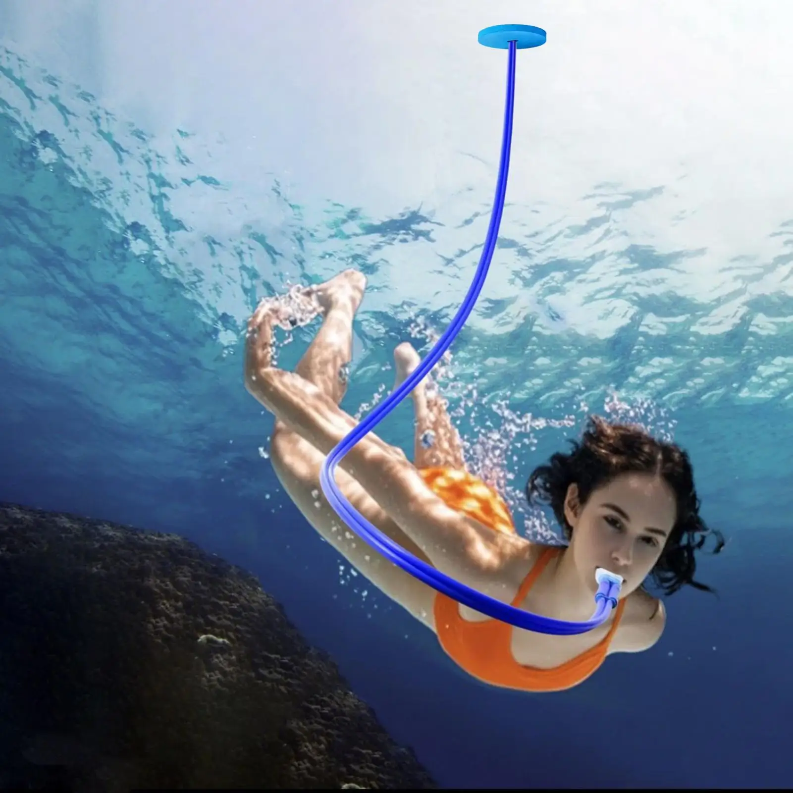 

Extended Full Dry Respirator Tube Snorkel Underwater Breathing for Men Women Youth Teens Adult Diving Freediving Water Sports