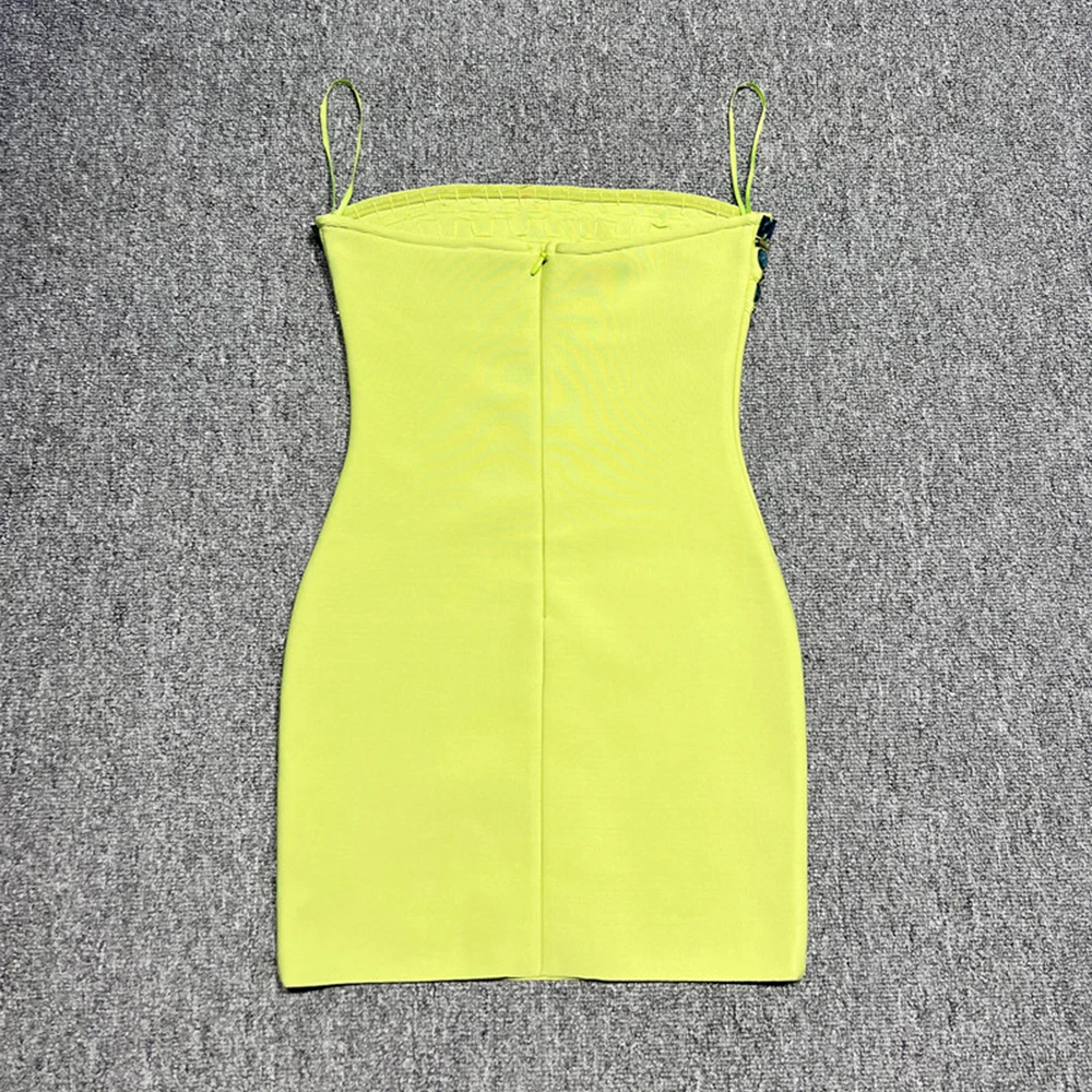Women 2025 Sexy Green Strapless Cut-Out Bodycon Bandage Mini Dress with Embellished Bodice Luxury Birthday Party Gown