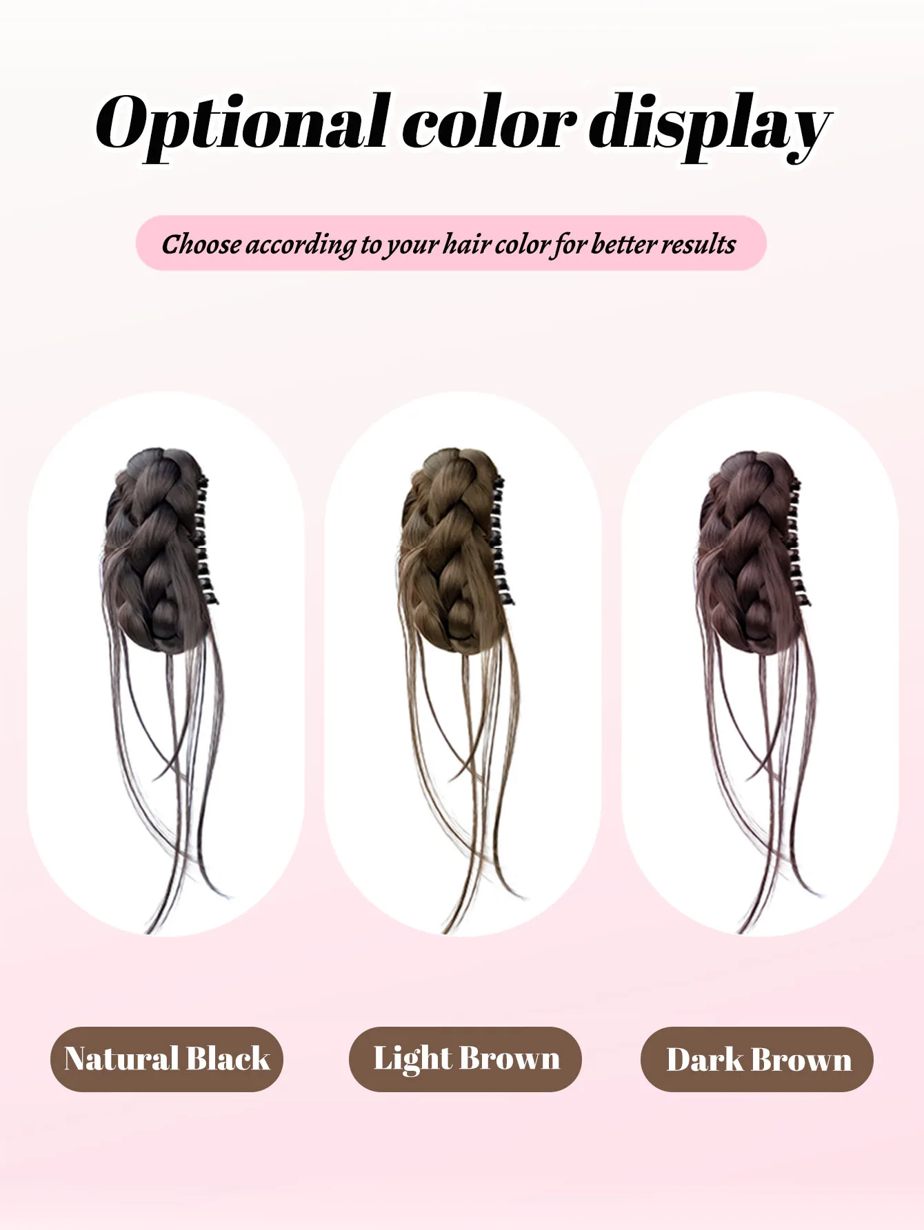 OLACARE 合成乱雑な巻き爪おだんごヘアシニヨンヘアエクステンションシュシュ偽偽毛尾付き女性のためのひげ三つ編み