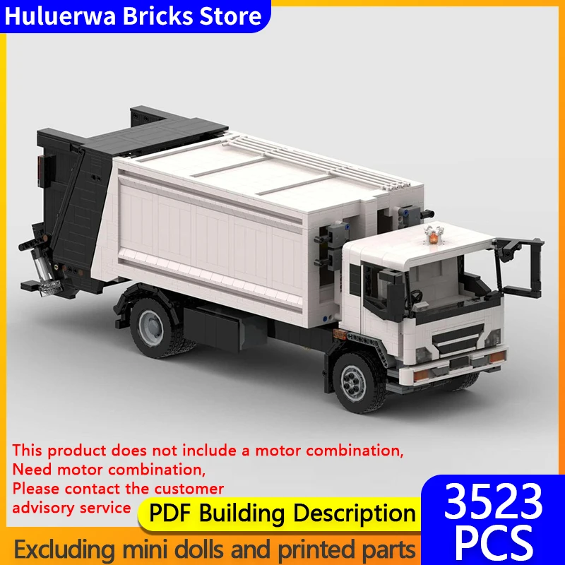 

Модель городской автомобиль MOC, строительные кирпичи, задний погрузчик, мусоровоз, модульная технология, детские праздничные подарки, сборка игрушек, костюм