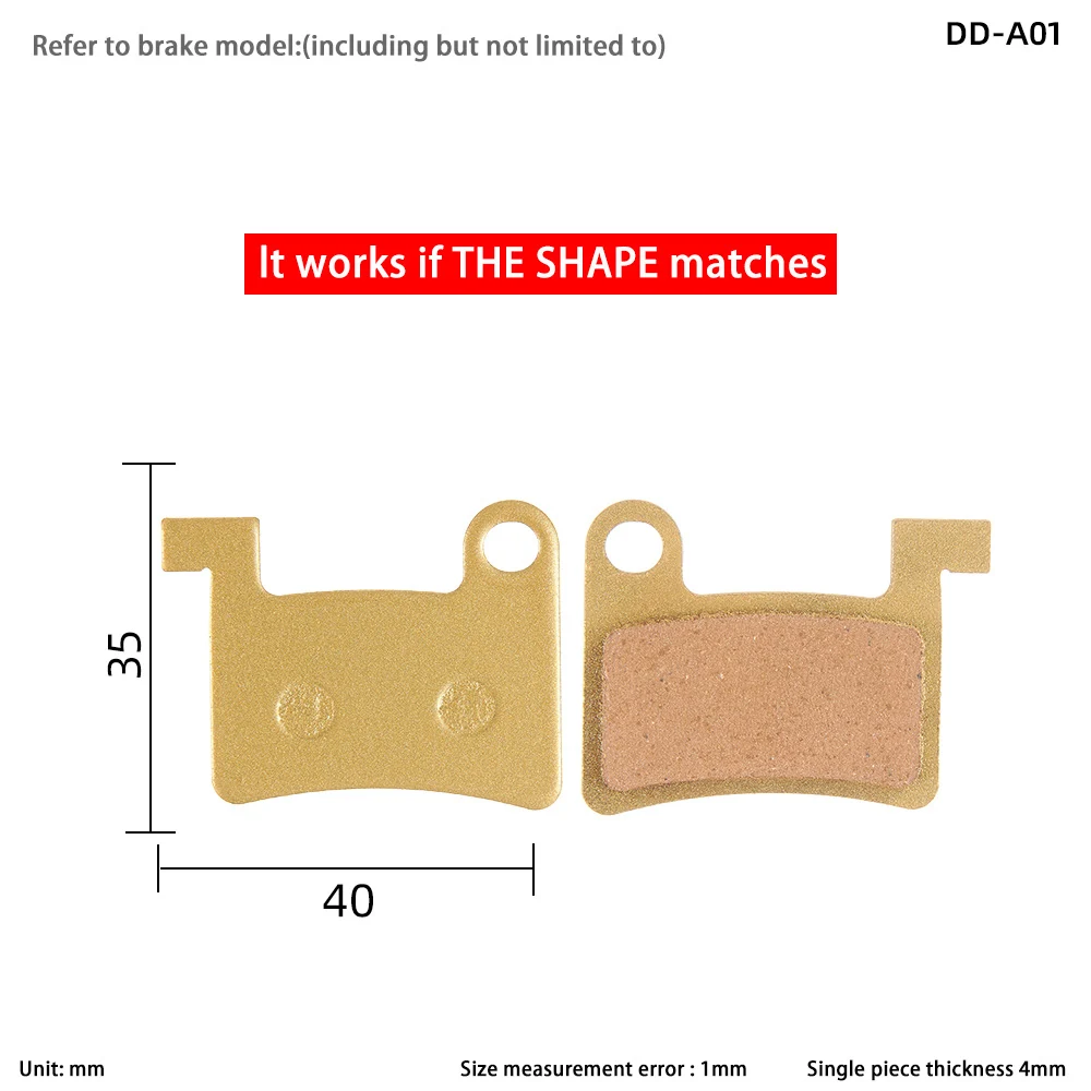 1-4 pares de pastilhas de freio a disco de bicicleta elétrica à base de cobre pastilhas de freio totalmente metálicas para elida suzuki bateria de