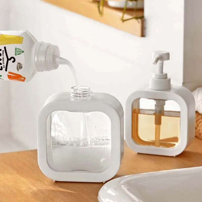 300/500ml Tragbarer Reise-Spender Leere Pumpflasche Badezimmer-Seifenspender Nachfüllbarer Lotion-Shampoo-Handseifenspender
