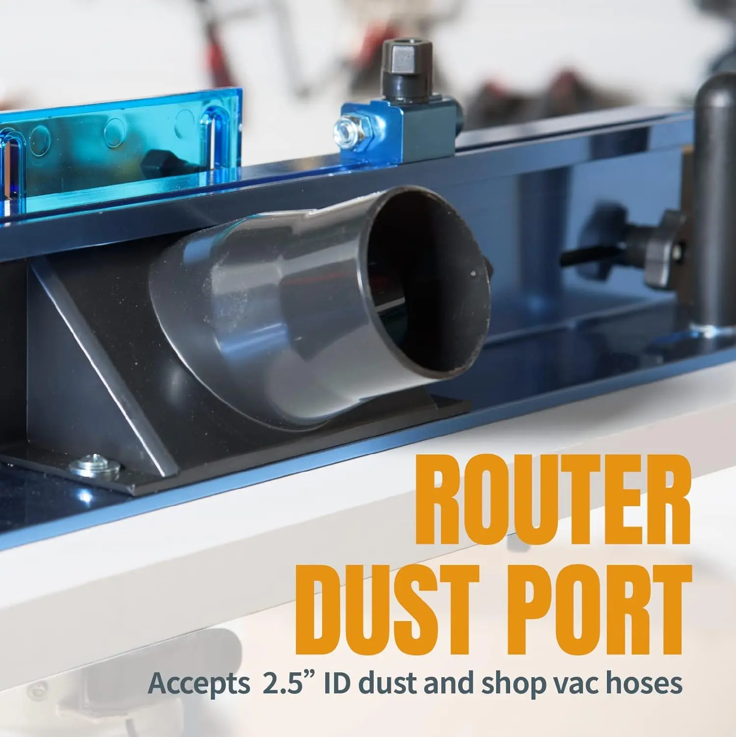 Bench Top Router Mesa e Cerca Set, Laminado MDF Top, Coleta De Poeira, Featherboard, 2-1/2 ", 71402, 24x16"