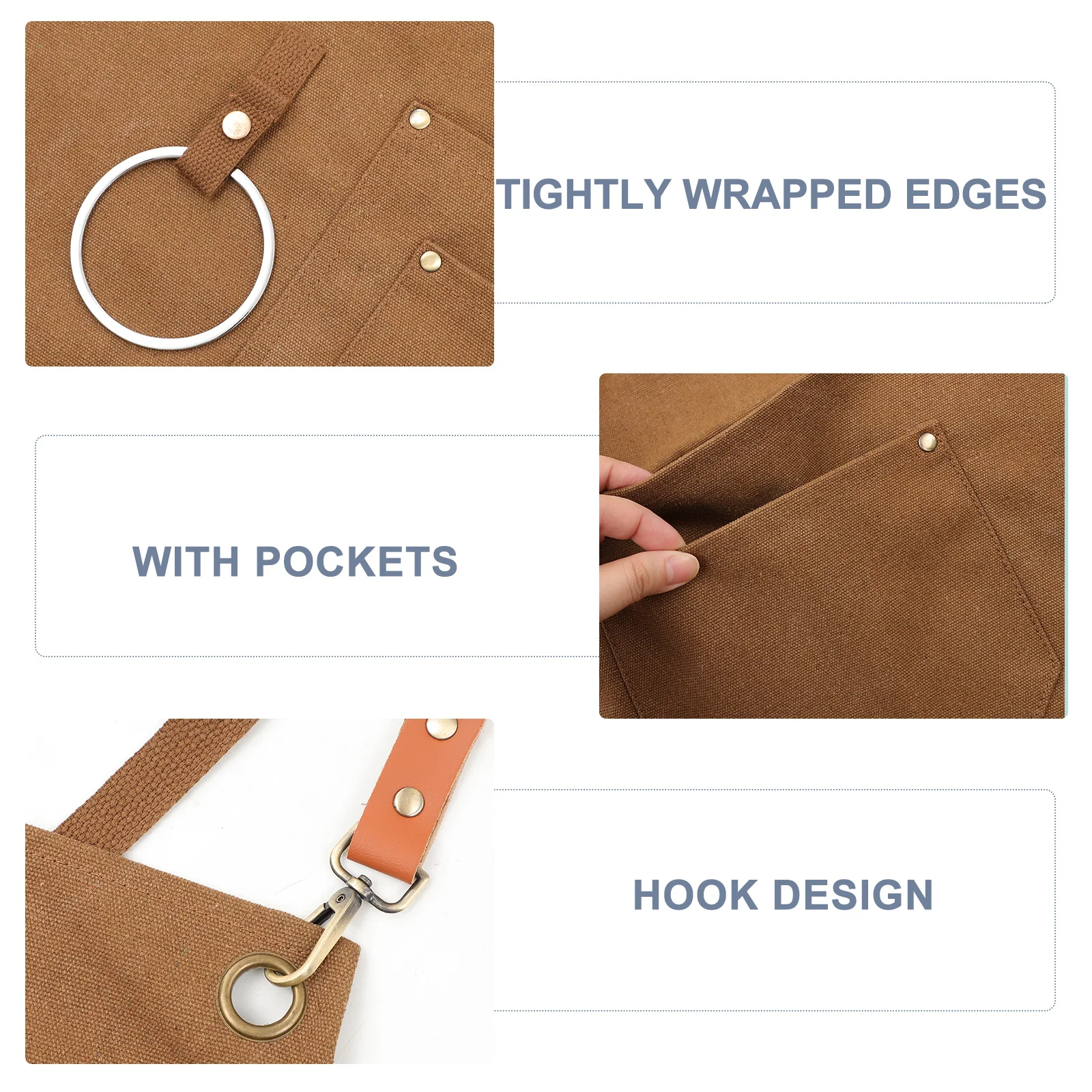 

High Grade Canvas Apron Thickened Washable Cross Strap Design 3 Pockets Hair Stylist Gifts Women Men Kitchen Work Home Garden